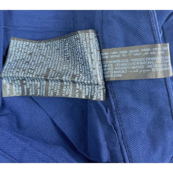 Zara Special Edition Capsule Mens 31 Dark Navy Blue Cotton Chino Pants Slacks - Picture 7 of 10